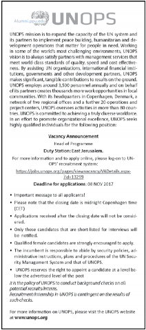 Palestine Polytechnic University (PPU) - Head of Programme - UNOPS Palestine Polytechnic University (PPU) - Head of Programme - UNOPS