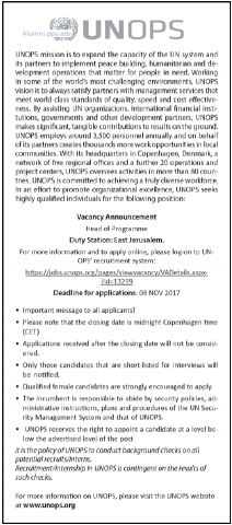 Palestine Polytechnic University (PPU) - Head of Programme - UNOPS